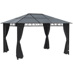 Hardtop Gazebo For Garden Party W/ Polycarbonate Curtains | Large