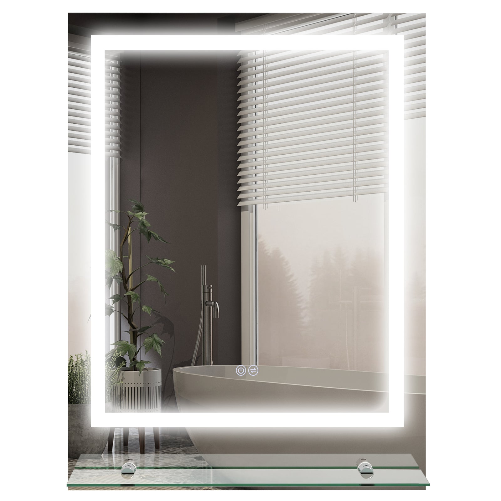 70x50/80x60cm Dimmable Bathroom Mirror Defogging Film | Medium | Silver