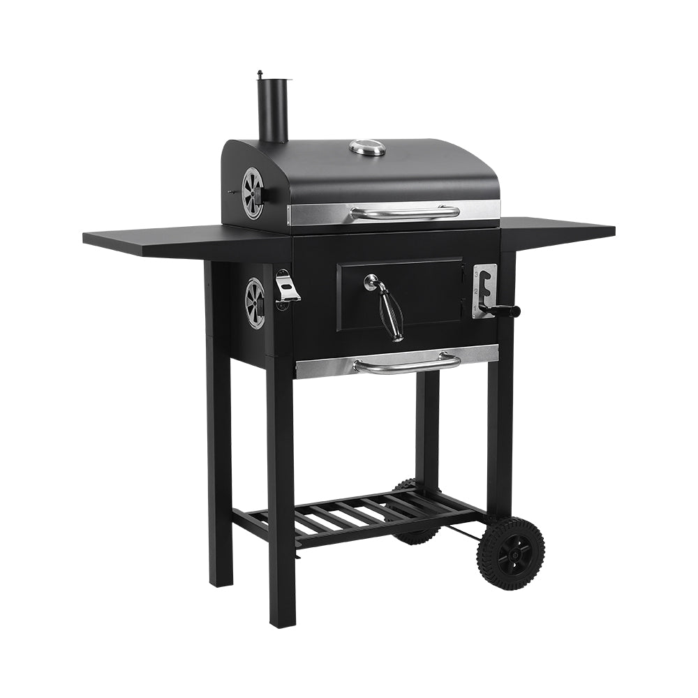 Outdoor Charcoal Grill With Smoke Stack