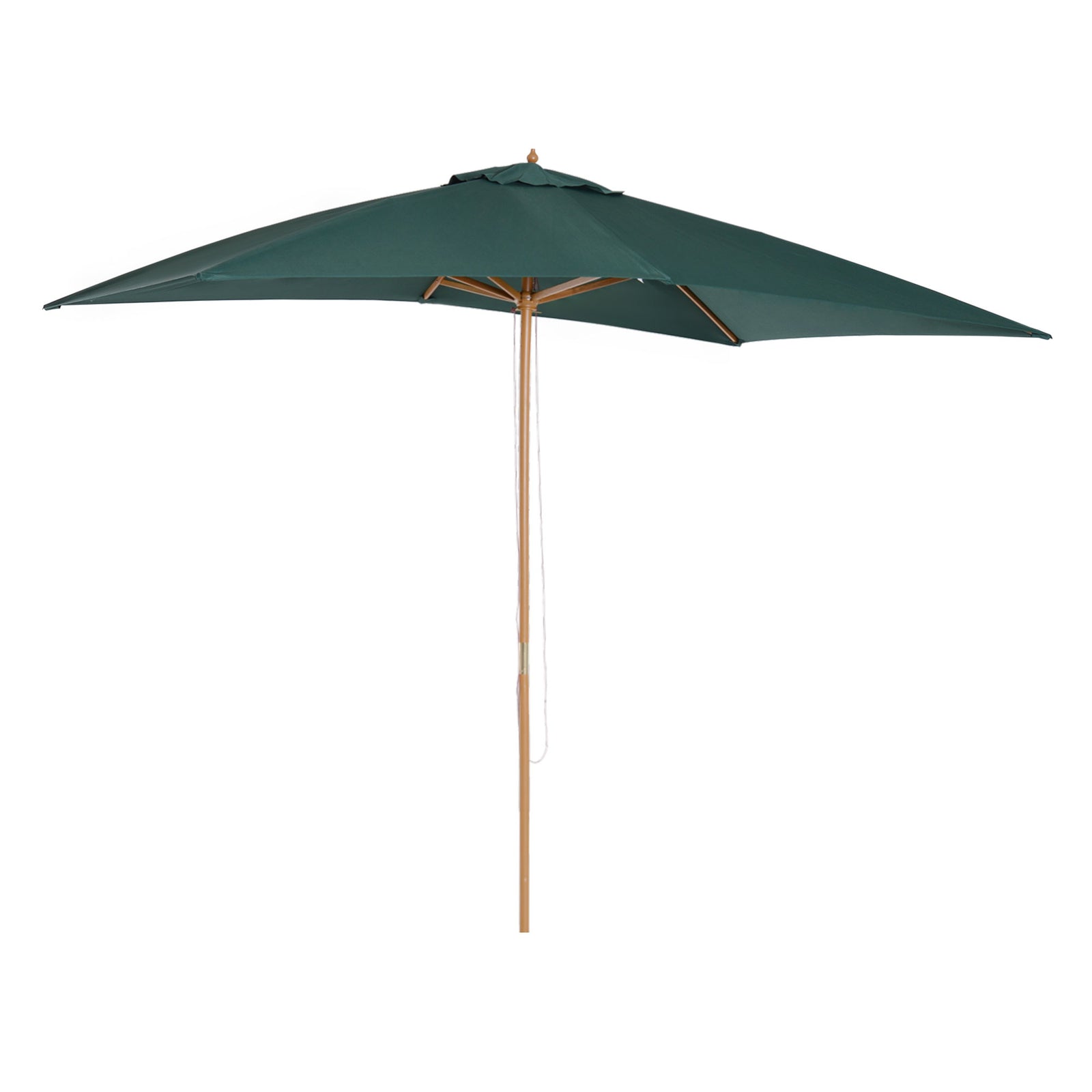 Wooden Garden Parasol Sun Shade Outdoor Umbrella Canopy | Green