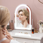 Vanity Mirror With Lights, 3 Colour, 360° Rotation | Large | White