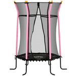 5.4ft Kids Trampoline With Enclosure Indoor Outdoor For 3-10 Years | Pink