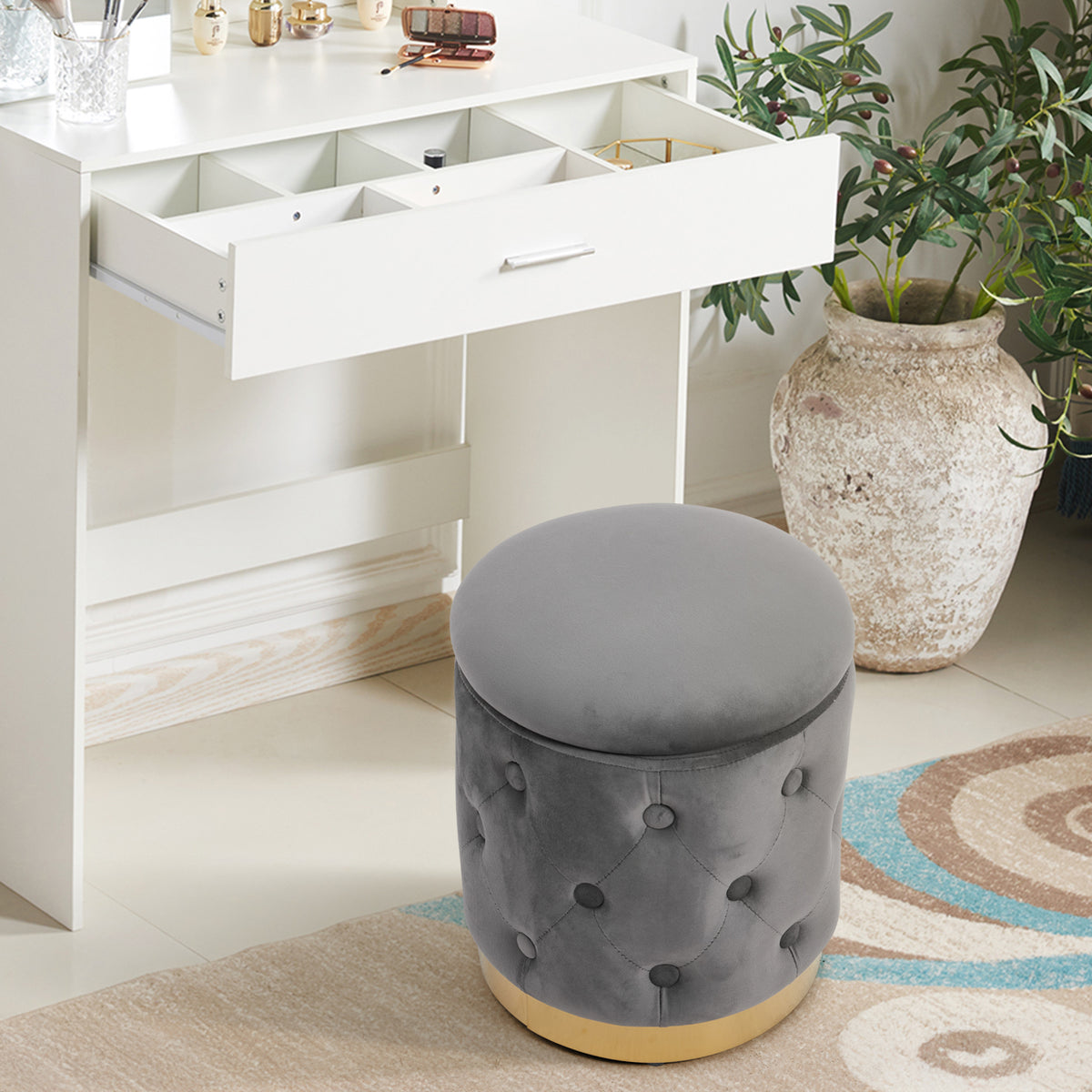 Breeins Upholstered Storage Ottoman