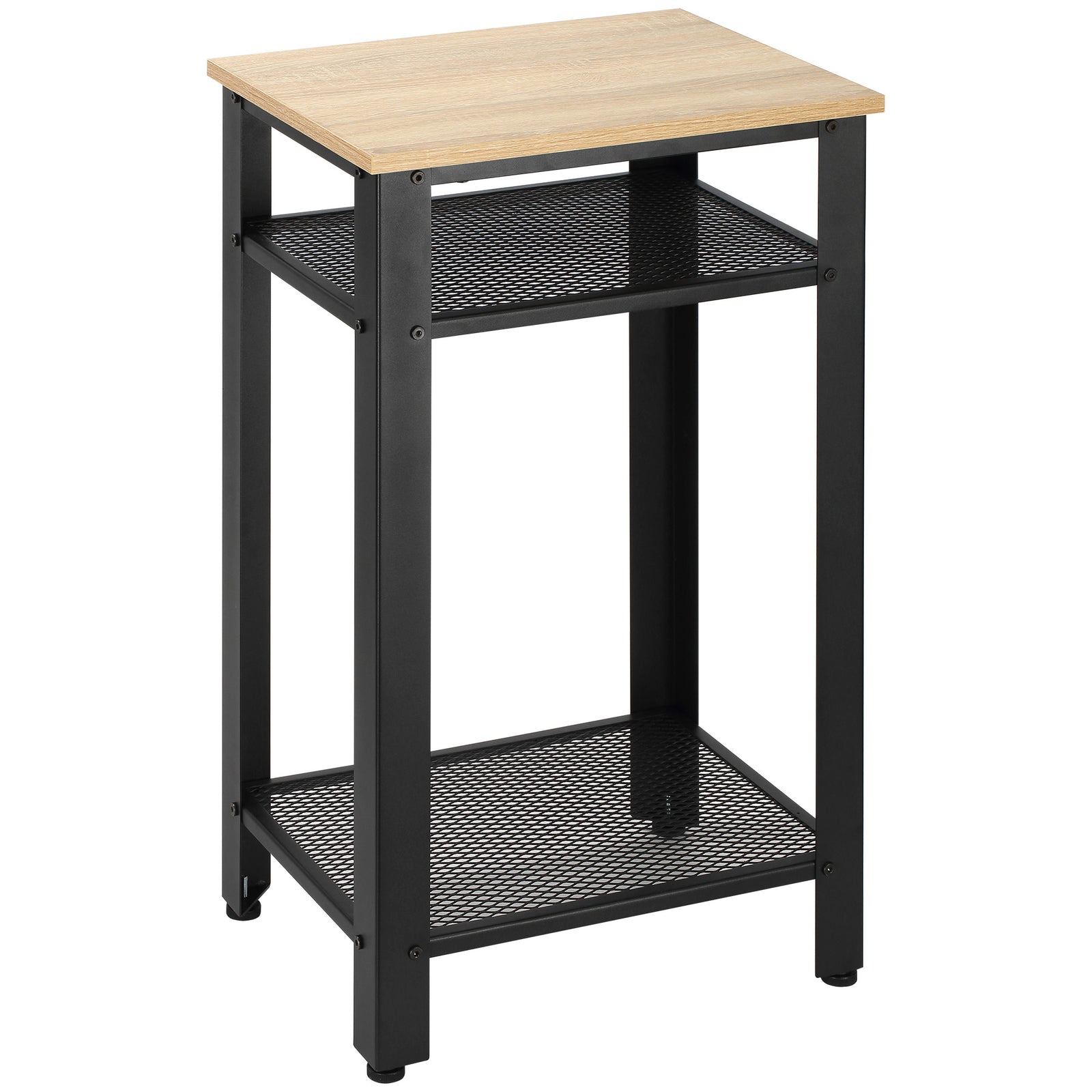 Modern Side Table With 2-tier Shelves End Table For Bedroom