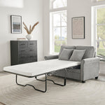 Corduroy Fold Out Mattress Sofa Bed - 2 Seater | Grey