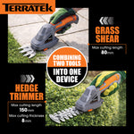 Hand Held Cordless Hedge Trimmer 2 In 1 Topiary Shears Li Ion Battery 7.2v