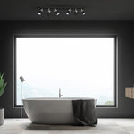 Joker Hand Made Ceiling Lamp In Matt Black With Striking Chrome Detail Featuring 6 Minmalistic Slender Cylinder Shades