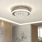 Crystal Round Led Semi Flush Mount Ceiling Light | Cool White