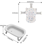 Collapsible Baby Bathtub With Soft Support Cushion | Grey
