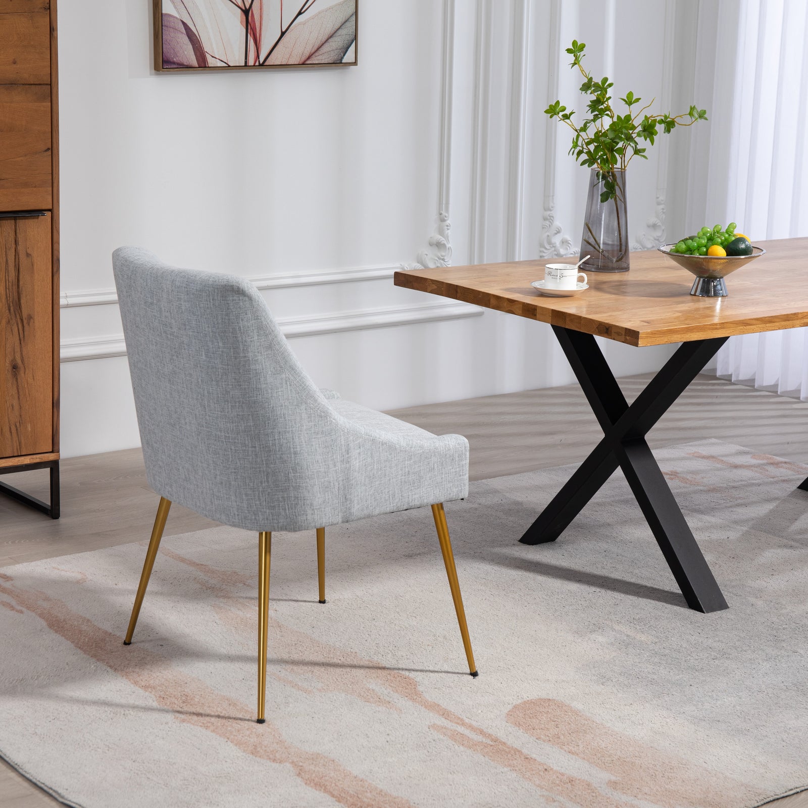Set Of 2 Lograto Fabric Dining Chairs