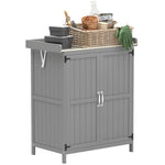 Wooden Garden Storage Shed W/hinged Roof And Shelf