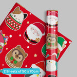 Squishmallows Christmas Gift Wrap, 2 Sheet 2 Tag, Official Product