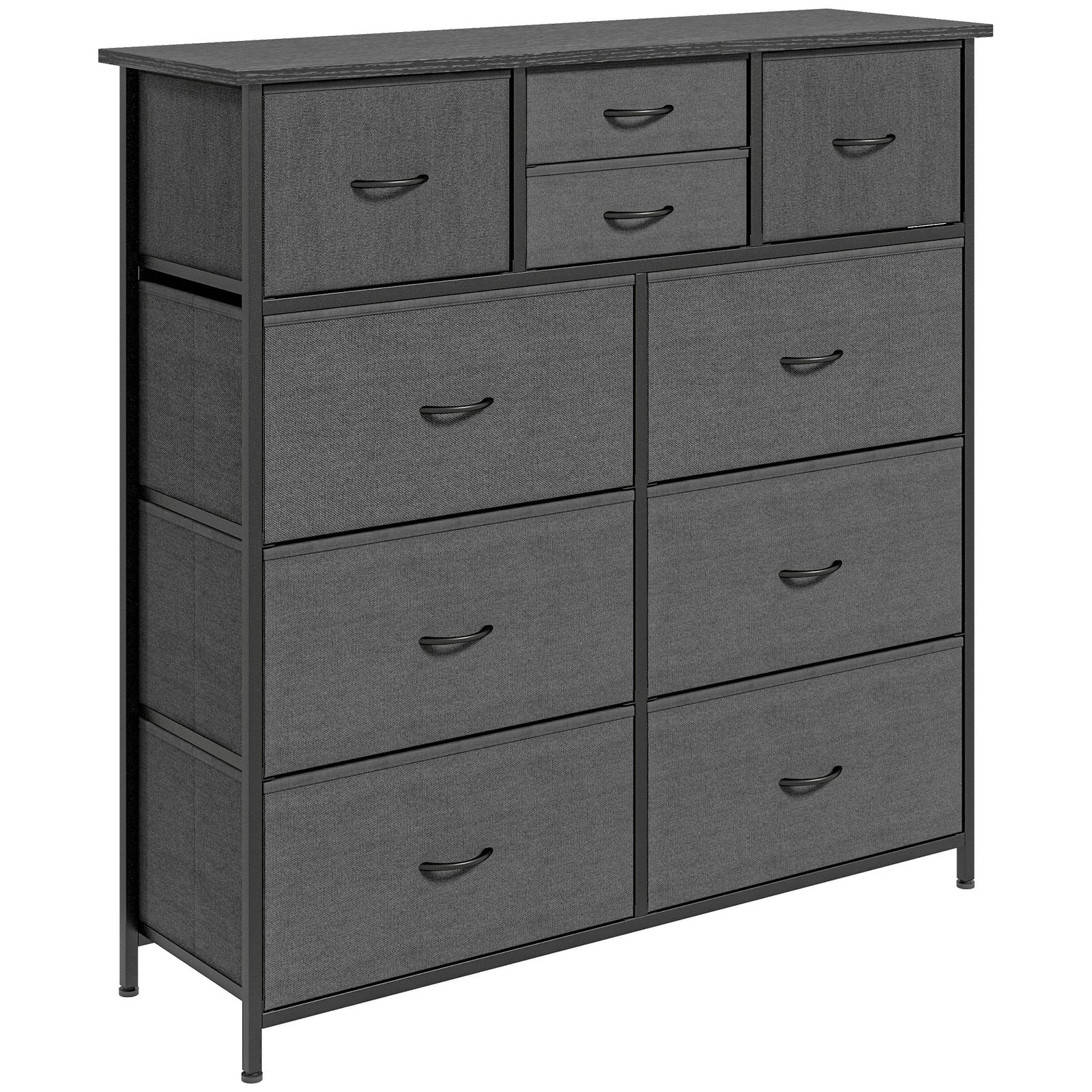 Bedroom Chest Of Drawers Fabric Dresser Foldable Drawers | One Size | Black