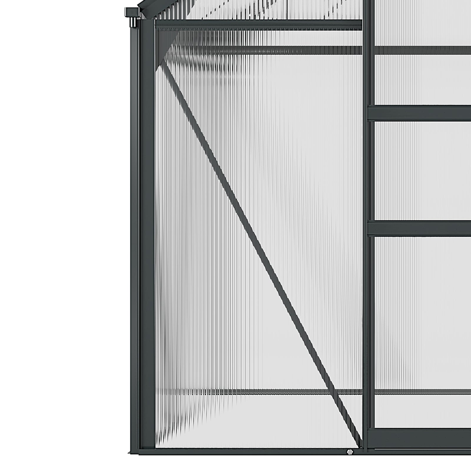 Polycarbonate Walk-in Greenhouse 6x6ft | Gray