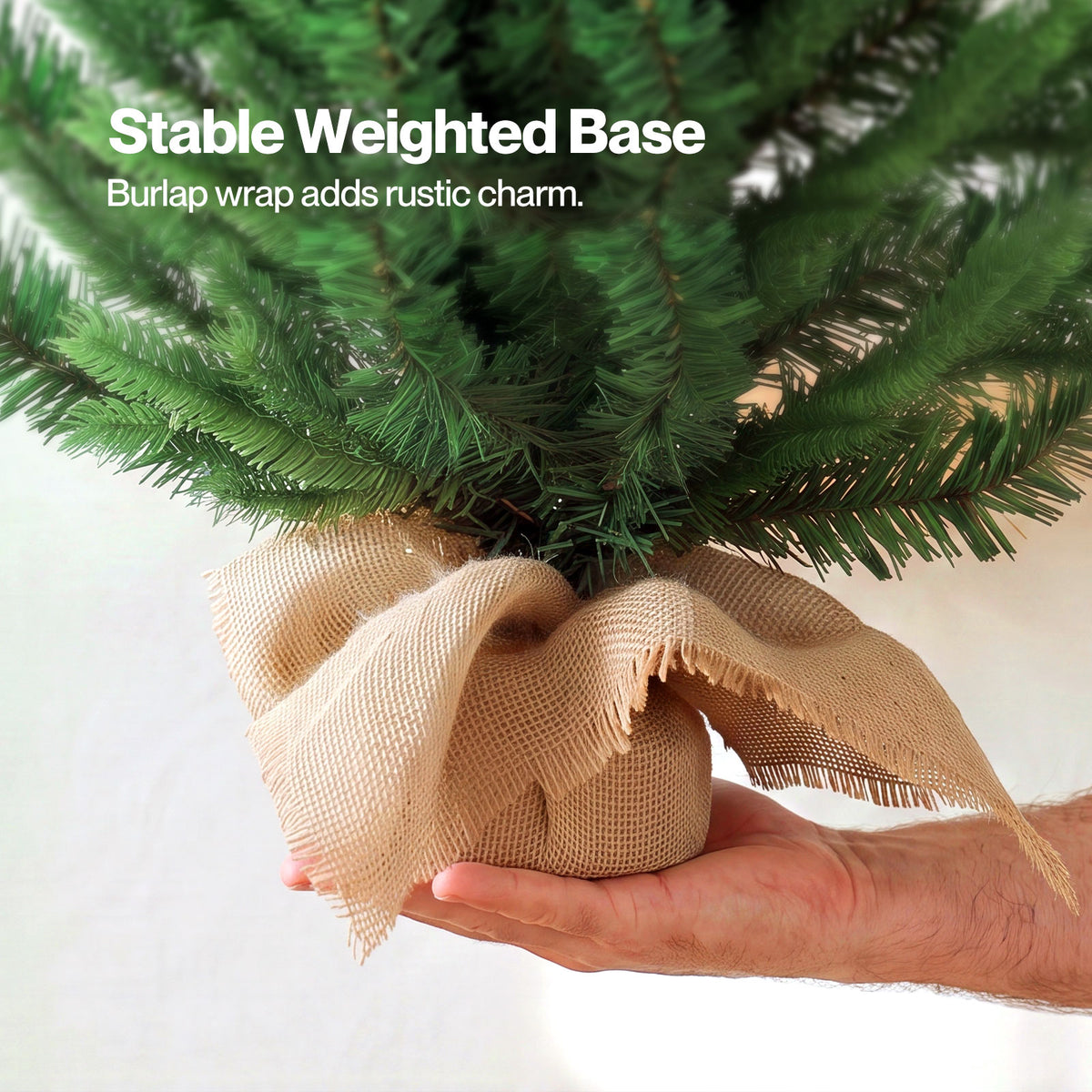 Santaco Christmas Tree 63cm Xmas Spruce 75 Pvc Tip Indoor Cement Base Green
