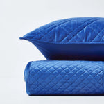 Paragon Diamond Pattern Geometric Velvet Bedspread | 250cm x 260cm | Navy Blue