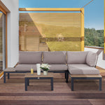 3pcs Garden Sofa Side Table Set W/ Cushions