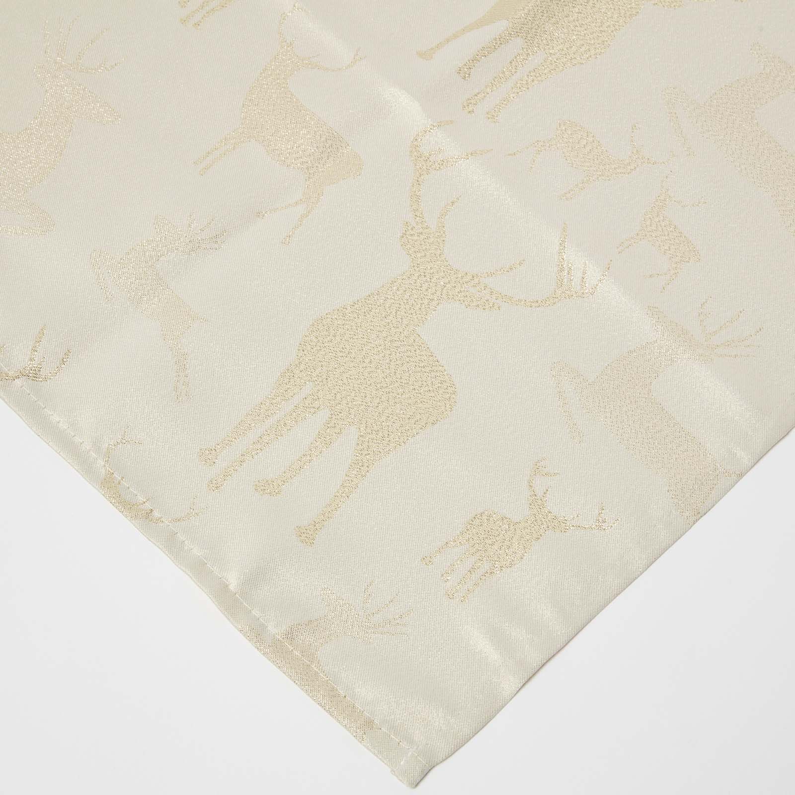 Stag Design Christmas Napkins, Set Of 4 | 43cm x 43cm | Gold