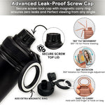 800ml Insulated Stainless Steel Water Bottle Magnetic Phone Holder | Black