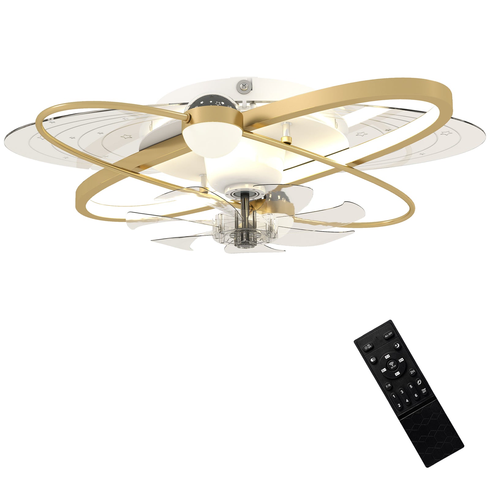 Ceiling Fan With Light And Remote & App Control Led Ceiling Fan Light | Gold