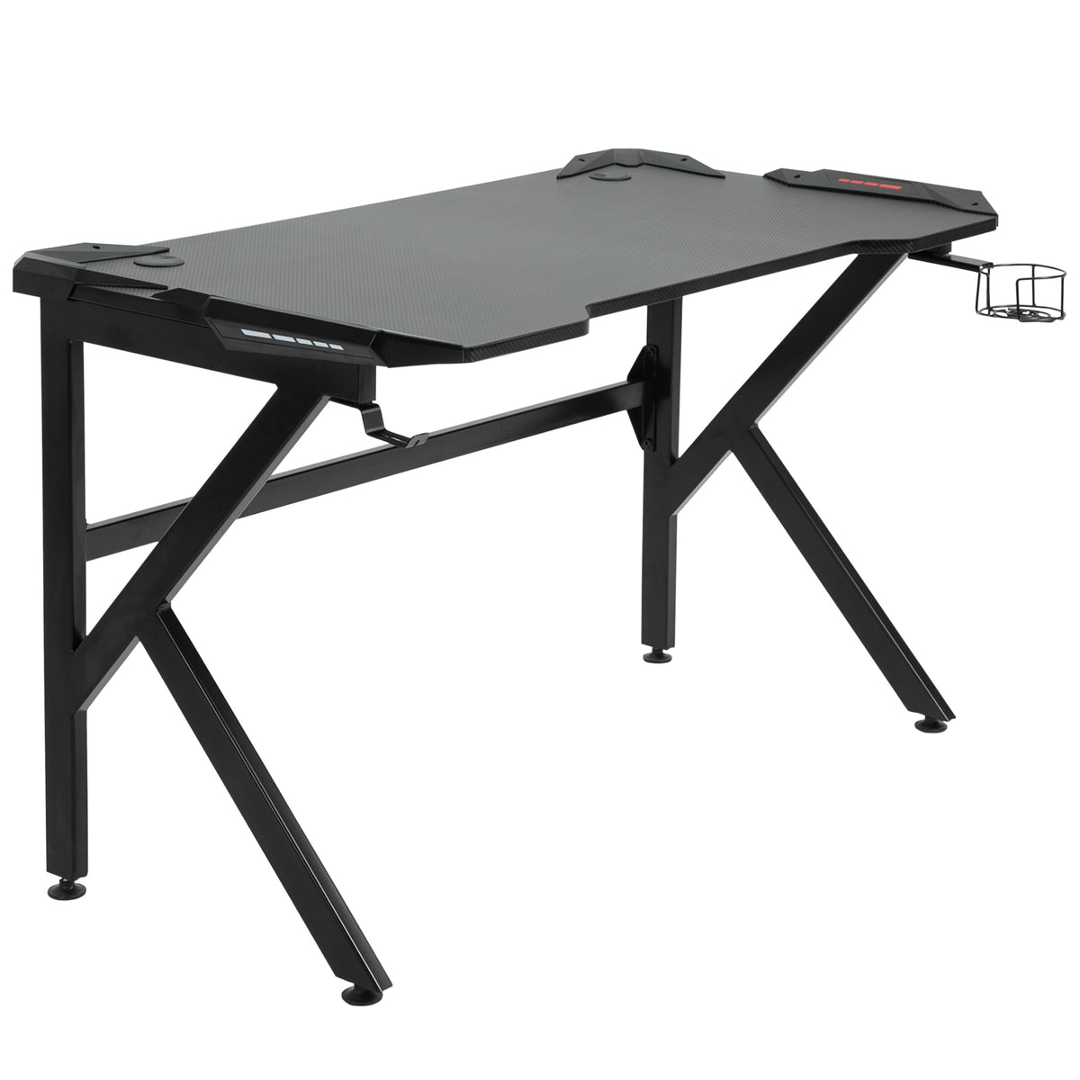 HOMCOM Spacious Gaming Desk Home Racing W/ Steel Frame Cup Headphone Holder Hook