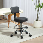 Faux Leather Adjustable Stool, 360° Swivel Chair For Study