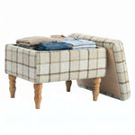 Linen Fabric Upholstered Footstool With Removable Top | Brown