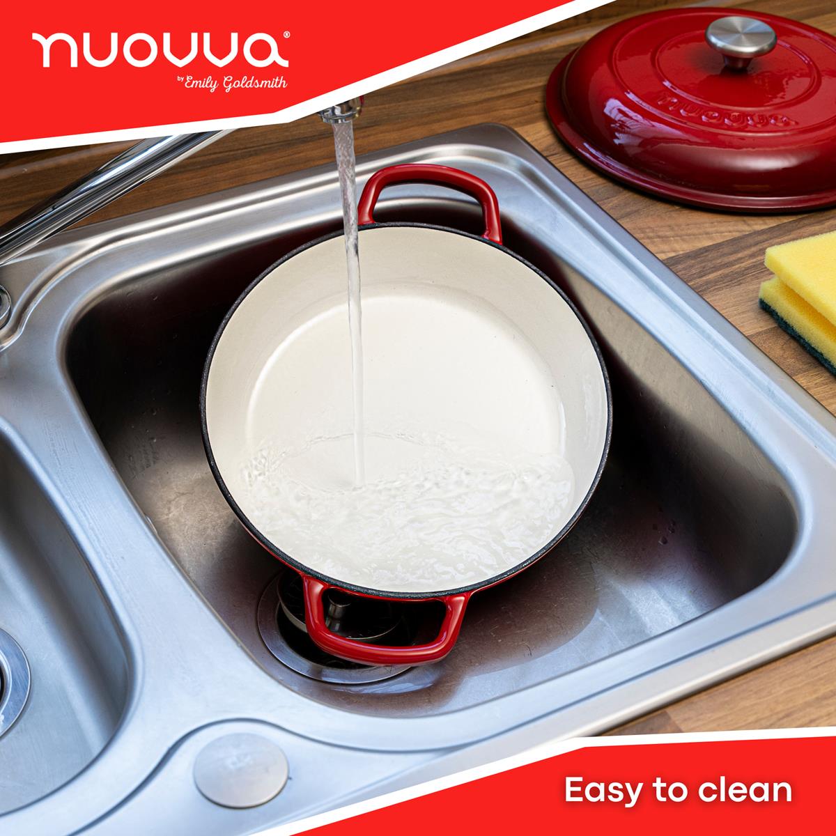 Shallow Cast Iron Casserole With Lid - 2.3-quart (26 Cm) | Red