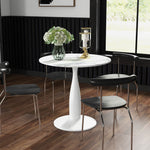 Round Dining Table W/ Steel Base, Dining Room | White