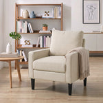 Removable Pillow Linen Accent Chair | Cream
