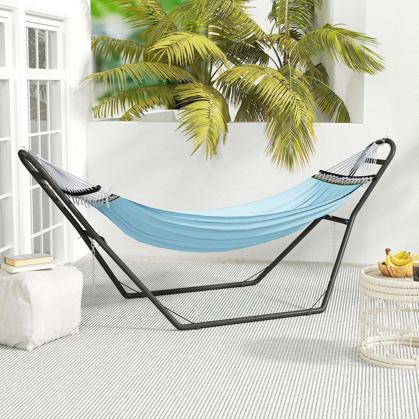 9ft Hammock Stand Adjustable With Non-slip Feet, 250 Kg Capacity
