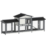 PawHut Rabbit Hutch, Guinea Pig Hutch, 2-tier Bunny House W/ Run