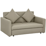 2 Seater Sofa Bed Convertible Bed Settee W/ 2 Cushions | Brown