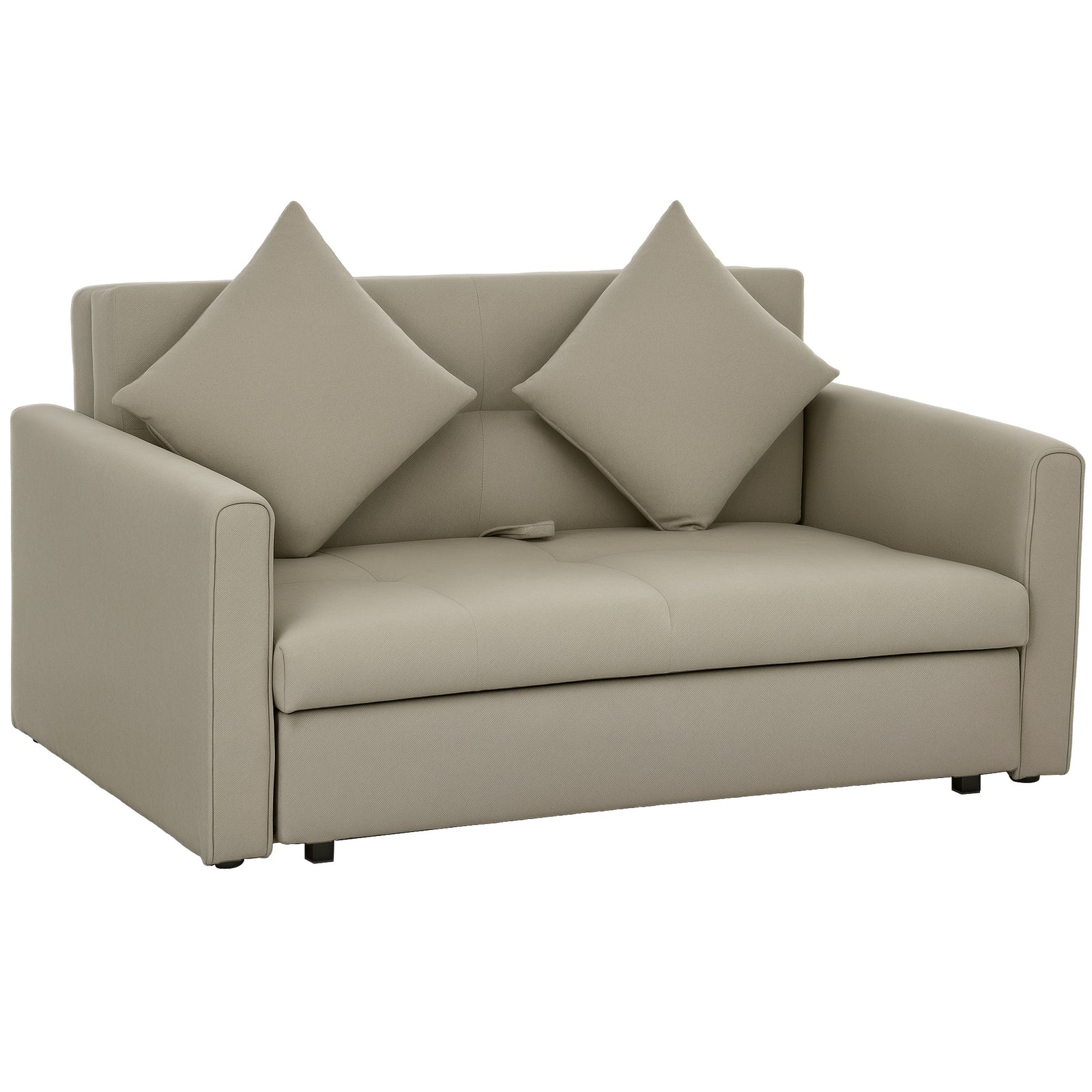 2 Seater Sofa Bed Convertible Bed Settee W/ 2 Cushions | Brown