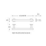 Towel Rail 41,5cm, Silver, Anti-corrosion, Architect S+ Collection