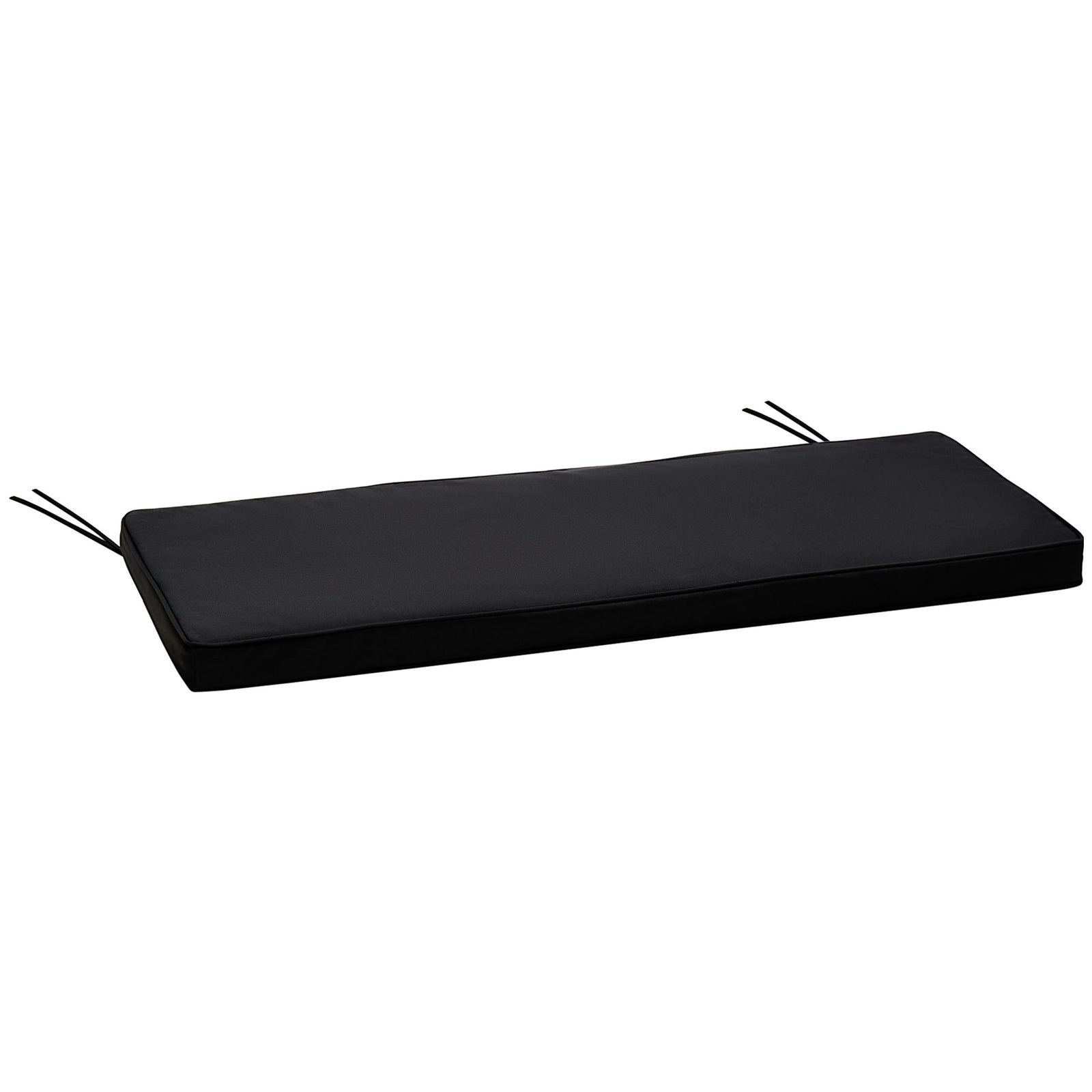 2-seater Bench Cushion Polyester Cover Seat Pad Replacement | Black
