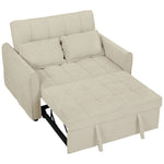 2 Seater Sofa Bed, 3-in-1 Sleeper Sofa With Adjustable Backrest | Tan