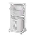 Living and Home Laundry Basket Bathroom Clothes Storage On Wheels