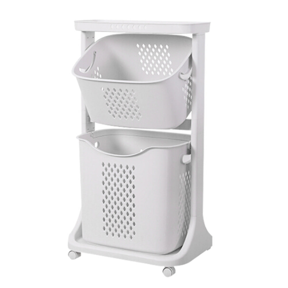 Living and Home Laundry Basket Bathroom Clothes Storage On Wheels
