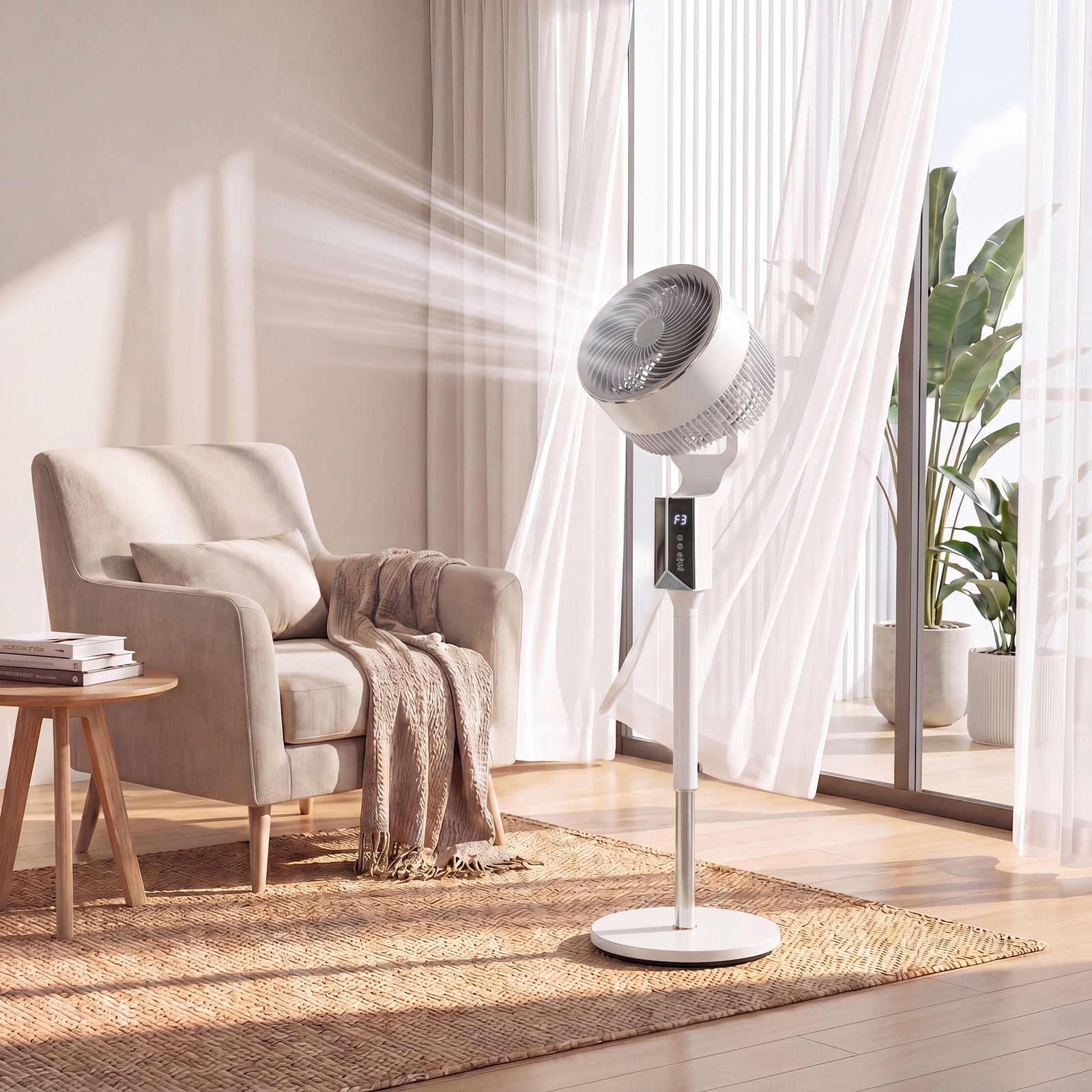 20 Db Silent Standing Fan, 46" Pedestal Fan With Oscillating