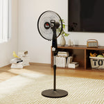 16" Oscillation Cooling Fan With Remote Adjustable Height | Black