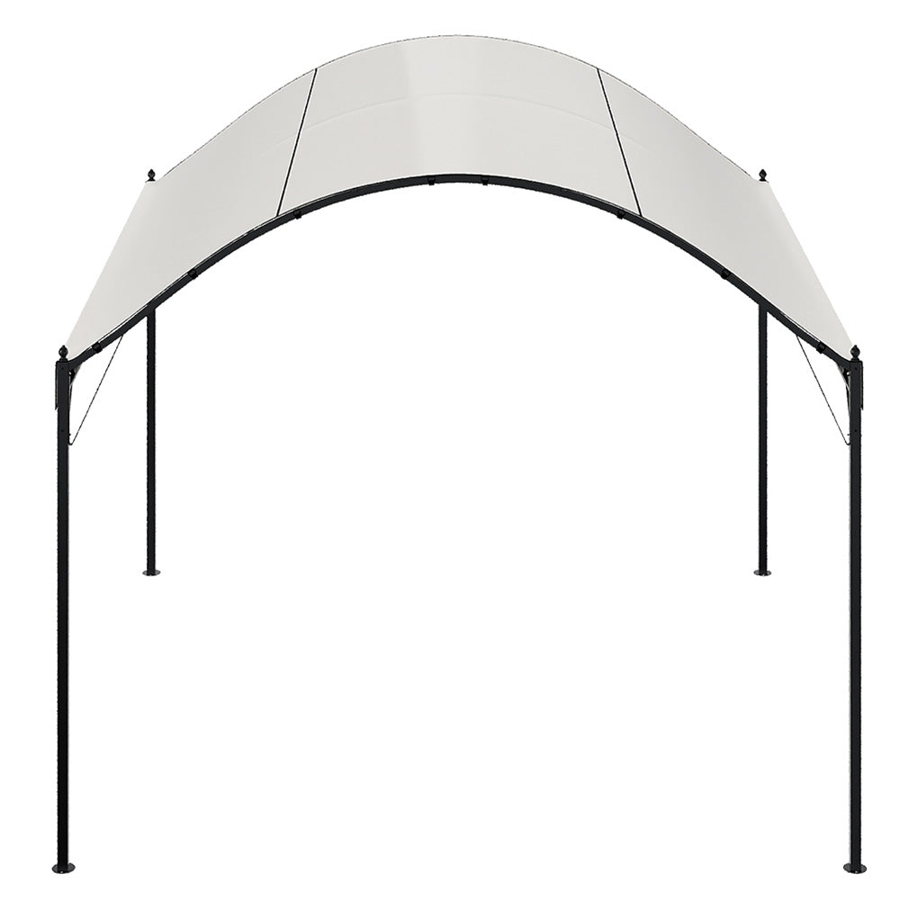 3m X 3m Outdoor Gazebo With Arched Roof Black Steel Frame & With Pu-coated Polyester Canopy, Sun Shelter For Garden, Patio Or Backyard