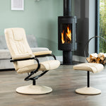 Gibson Swivel Recliner And Footstool | Cream