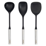 3 Piece Silicone Utensil Set With S-steel Handles