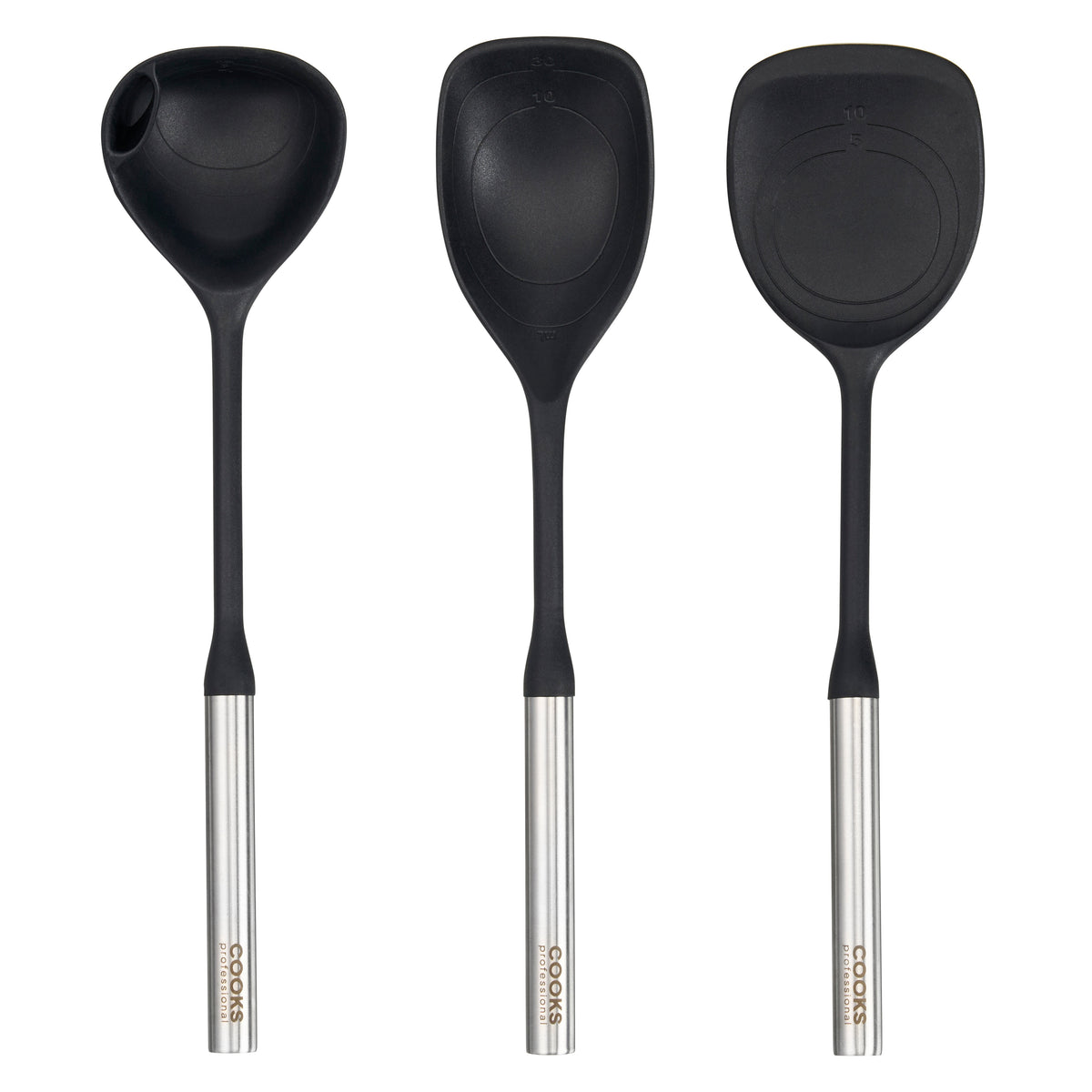 3 Piece Silicone Utensil Set With S-steel Handles
