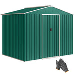 8 X 6ft Garden Storage Shed With Double Door | Green