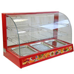 Wide Glass Food Warmer | 90cm | Red