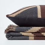 Cotton Union Jack Flag Throw | 125cm x 150cm | Cream & Brown