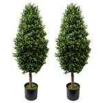 Artificial 120cm Pair Of Buxus Ball Cone Tree Uv Resistant Outdoor