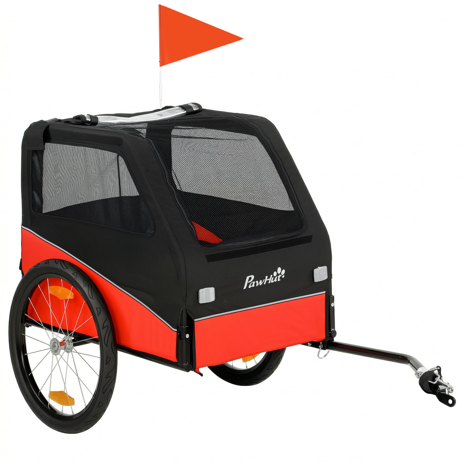 Dog Bike Trailer For Small & Medium Pets With 20" Rubber Wheels | Red
